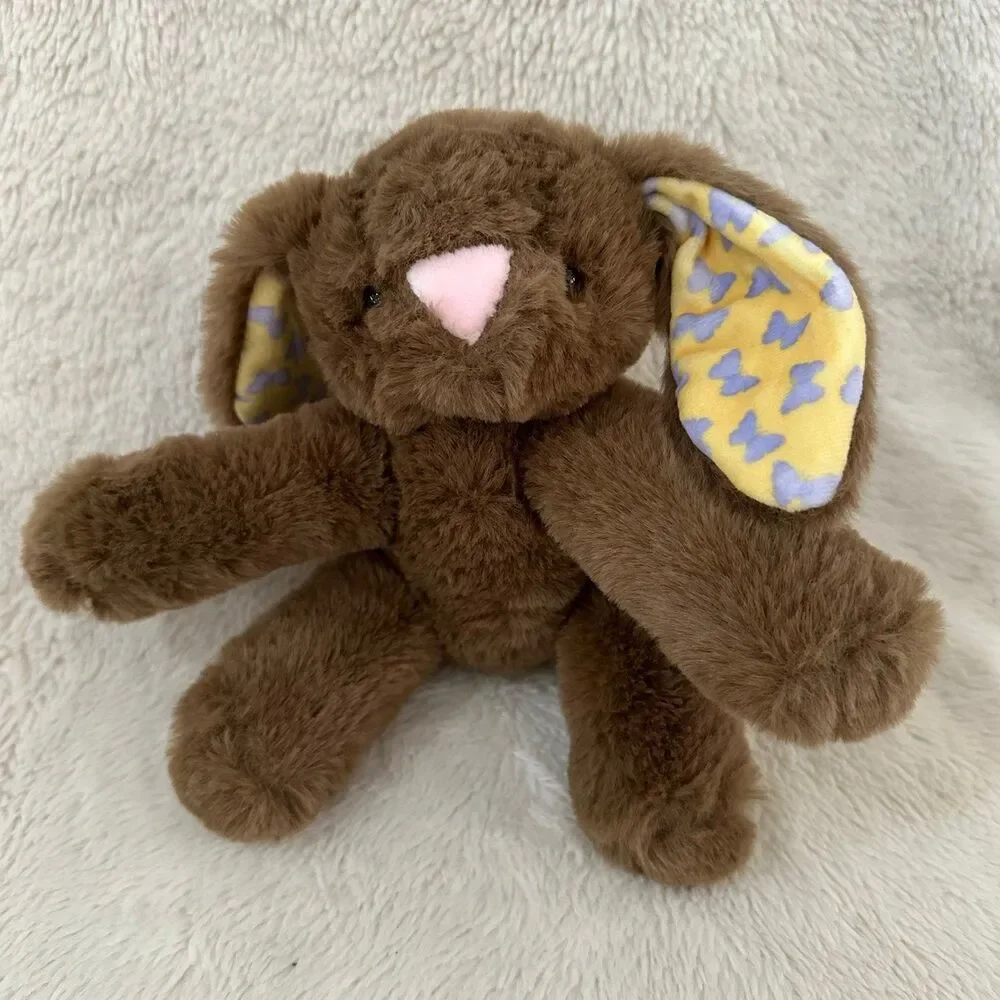 Animal Adventure Raina Bunny Brown Yellow Butterfly Ears 7” Plush Toy Stuffed